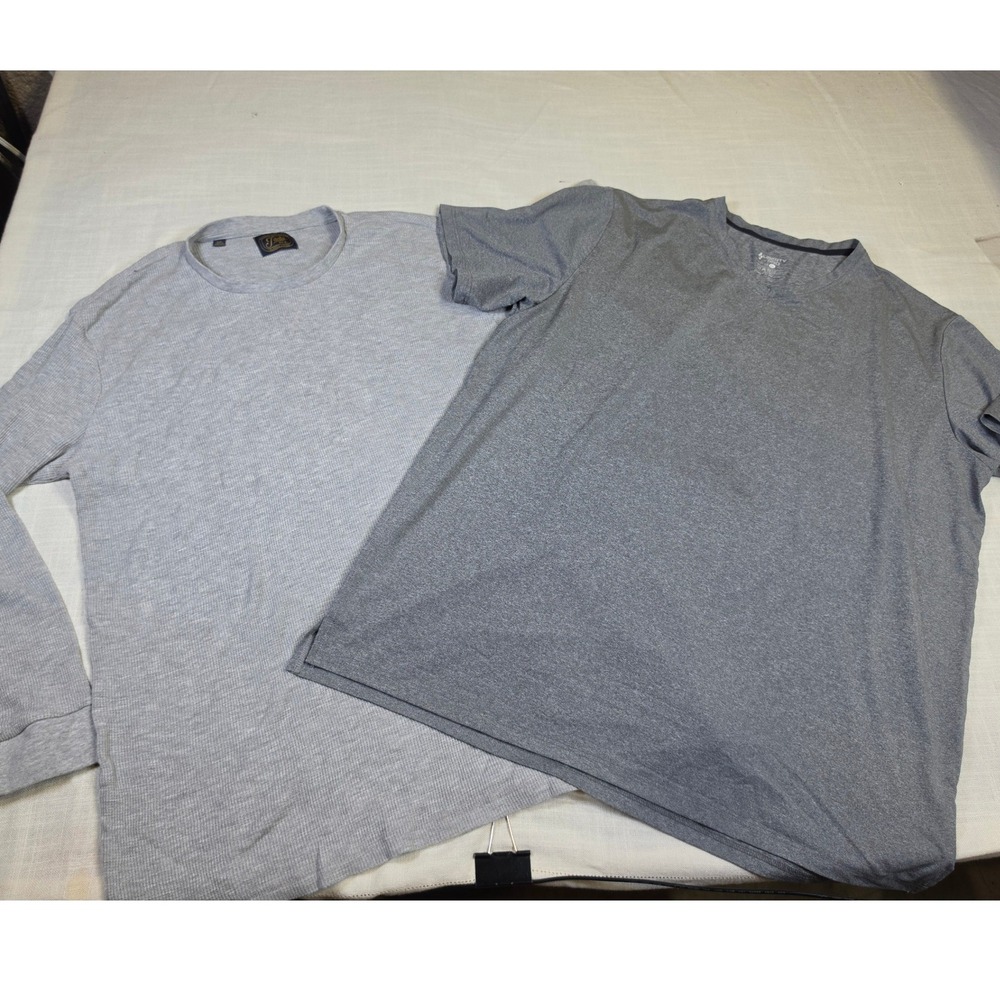 Lot 2 Jachs Men XXL Long Sleeve Thermal & Liberty Pro V-Neck Performance T-Shirt